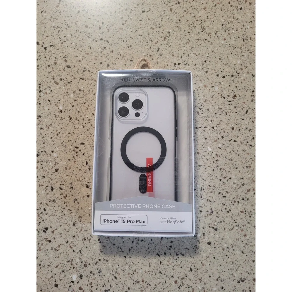 West & Arrow iPhone 15 Pro Max Case Magsafe Black & White Protective Case NEW